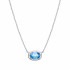 Naszyjnik srebrny z owalnym topazem sky