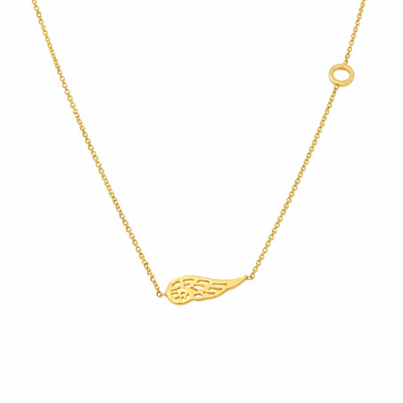 Naszyjnik pozłacany ze skrzydłem i oponką