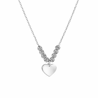 Naszyjnik srebrny z sercem i kulkami