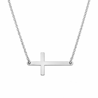Naszyjnik srebrny z gładkim krzyżykiem