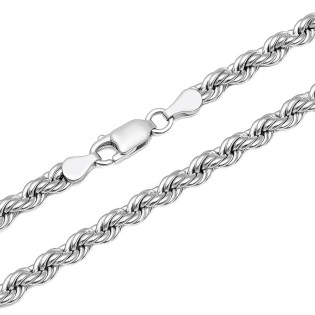 Łańcuszek o splocie korda, srebro rodowane próby 925