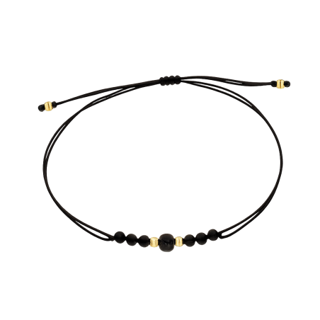 Bransoleta złota z grawerowanymi kulkami ze spinelu, złoto próby 585