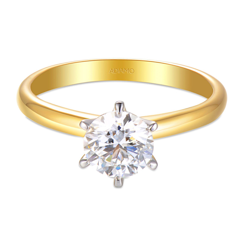 Pierścionek z diamentem laboratoryjnym Bell 1,02 ct, złoto 585