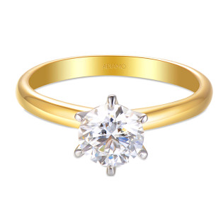 Pierścionek z diamentem laboratoryjnym Bell 0,51 ct, złoto 585