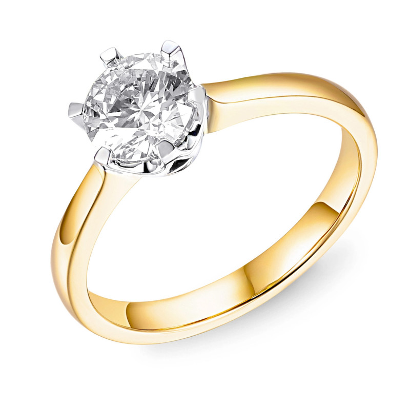 Pierścionek złoty Royal z brylantem wielkości 1,00 ct, złoto próby 585