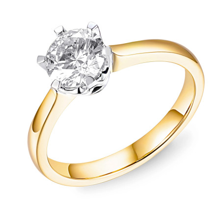 Pierścionek złoty Royal z brylantem wielkości 1,00 ct, złoto próby 585