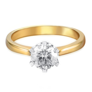 Pierścionek złoty Royal z brylantem wielkości 1,00 ct, złoto próby 585