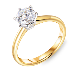 Pierścionek z diamentem laboratoryjnym Bell 0,51 ct, złoto 585