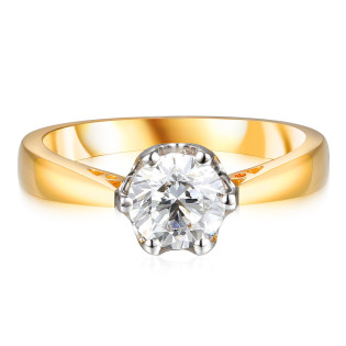 Pierścionek z diamentem laboratoryjmym Royal 1 ct, złoto 585