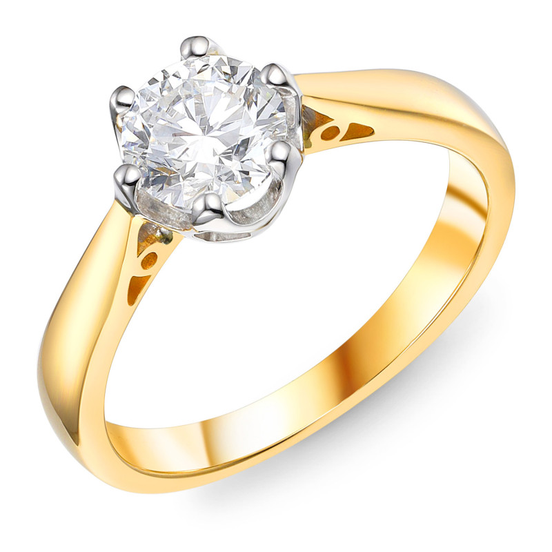 Pierścionek z diamentem laboratoryjnym Royal 0,54 ct, złoto 585