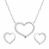 Komplet srebrny naszyjnik i kolczyki z serce z cyrkoniami