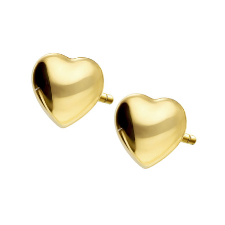 Kolczyki złote serduszka gładkie wypukłe próba 585