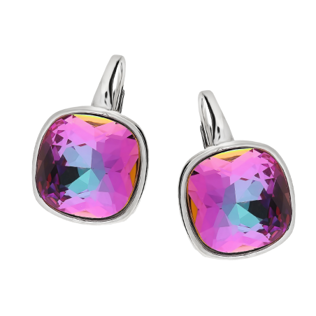 Kolczyki Swarovski Barete z kryształem Heliotrop, srebro 925