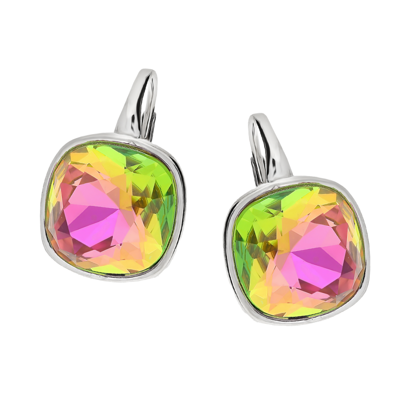 Kolczyki srebrne z kryształem Vitral Medium, srebro 925