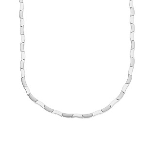 Naszyjnik blaszki gładkie i matowe, srebro 925