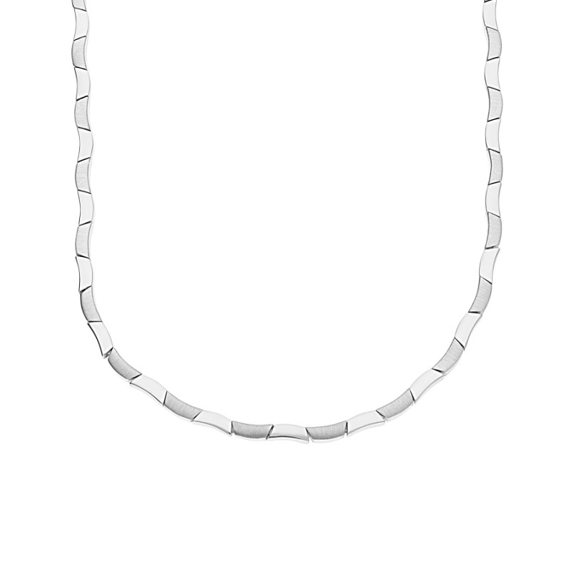 Naszyjnik blaszki gładkie i matowe, srebro 925