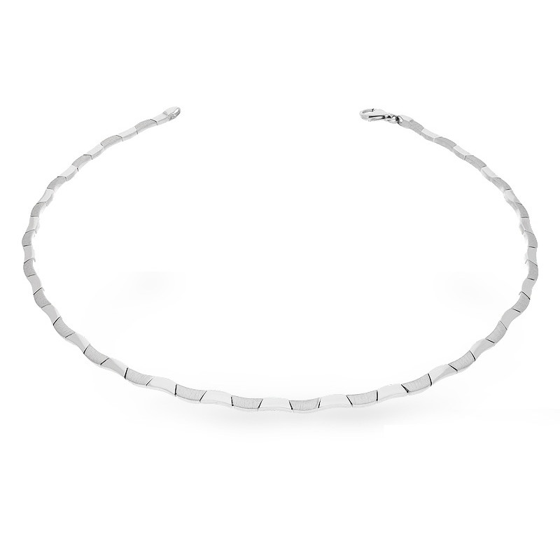 Naszyjnik blaszki gładkie i matowe, srebro 925