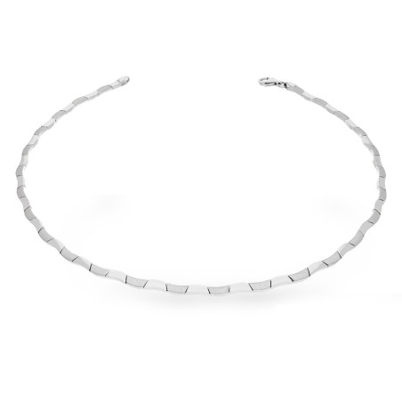 Naszyjnik blaszki gładkie i matowe, srebro 925