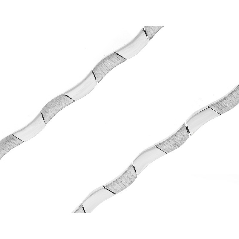 Naszyjnik blaszki gładkie i matowe, srebro 925