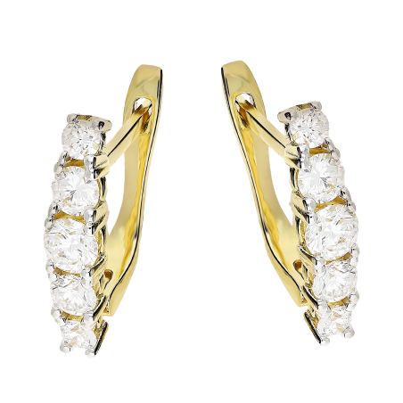 Kolczyki z diamentami Noble 0,85 ct, złoto 585