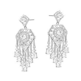 Komplet srebrnej biżuterii naszyjnik i kolczyki z cyrkoniami