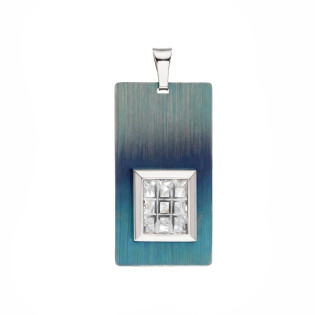 Zawieszka srebrna z tytanem i cyrkoniami próba 925