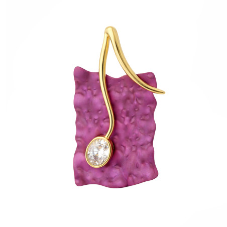 Wisiorek tytanowa blaszka ze srebrem 925 koloru złotego