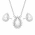 Komplet srebrny kolczyki i naszyjnik kropla z białymi cyrkoniami