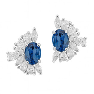 Kolczyki srebrne sztyfty z cyrkoniami i topazem London