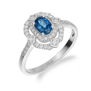 Pierścionek srebrny z topazem Blue London