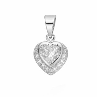 Komplet srebrnej biżuterii kolczyki i zawieszka z motywem serca