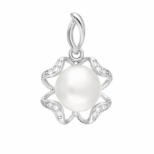 Komplet srebrnej biżuterii z perłami próba 925