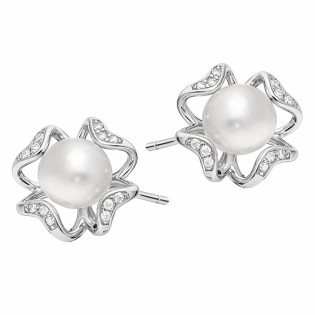 Komplet srebrnej biżuterii z perłami próba 925