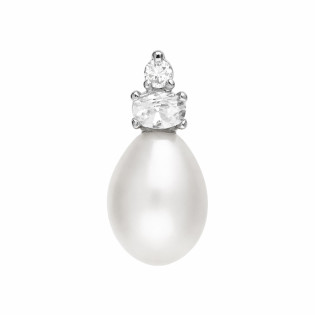 Komplet srebrnej biżuterii w próbie 925 z perłami o kształcie kropli