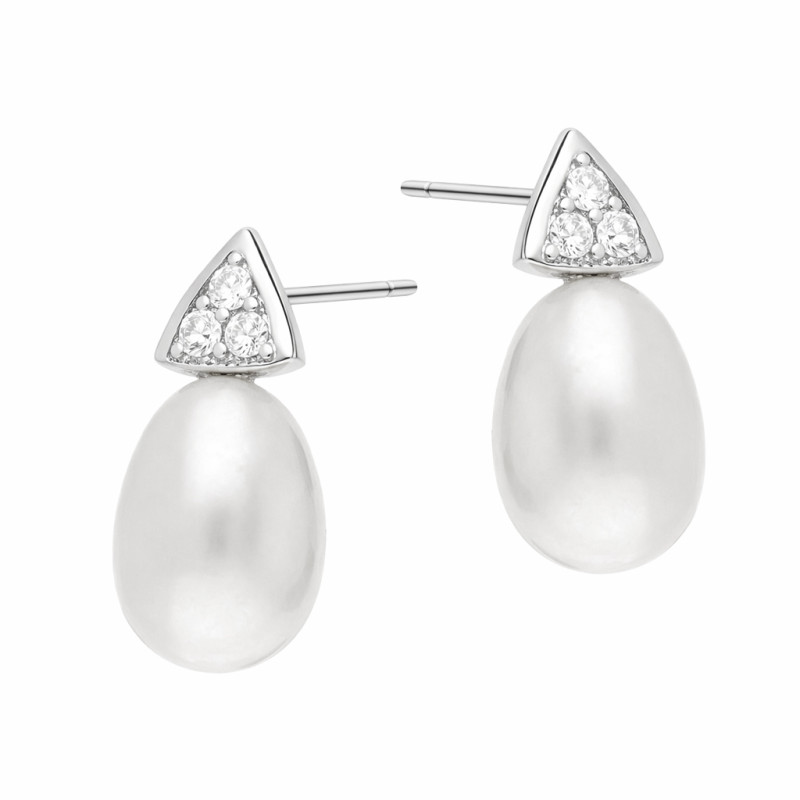 Komplet biżuterii z perłami owalnymi srebro 925