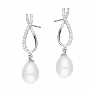 Komplet biżuterii z perłami o kształcie kropli w srebrze 925