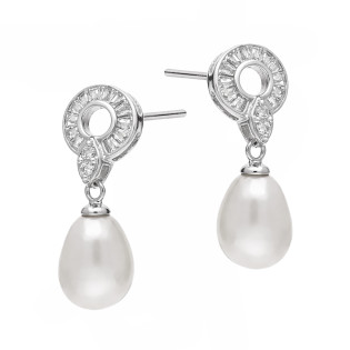 Komplet srebrnej biżuterii z perłami próba 925