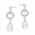 Kolczyki srebrne wiszące z perłami i cyrkoniami próba 925
