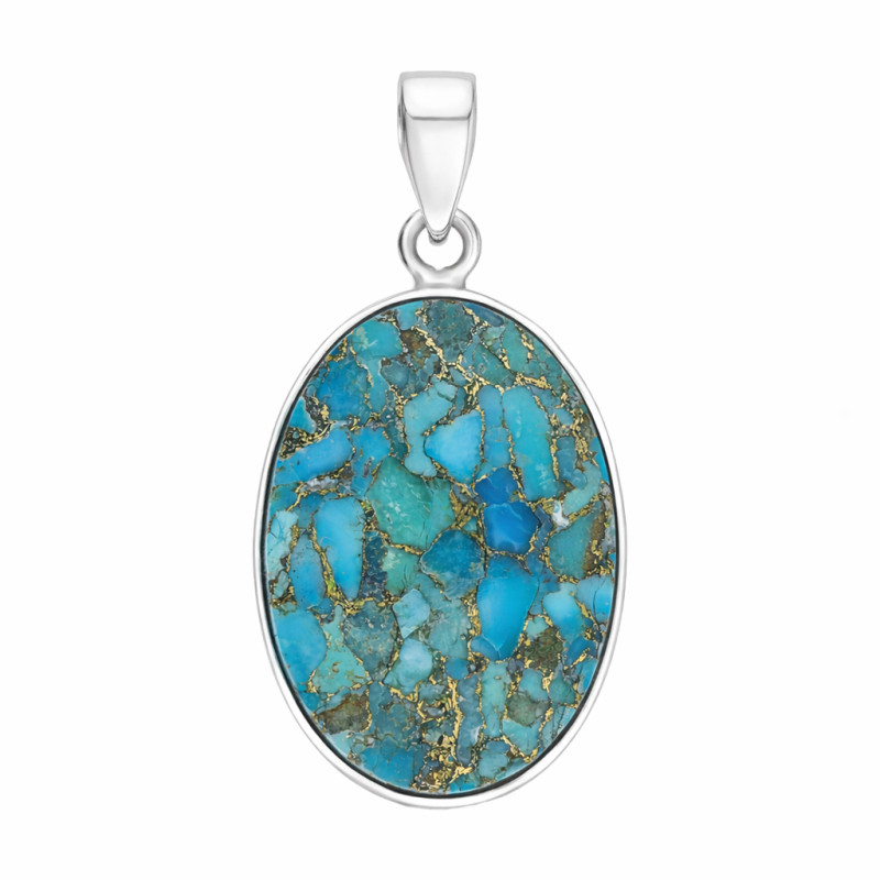 Wisiorek z turkusem miedzianym srebro 925