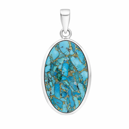 Wisiorek srebrny 925 z turkusem miedzianym