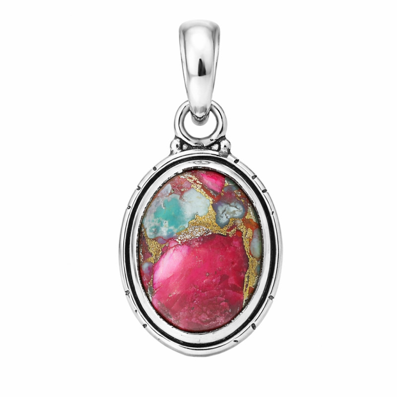 Wisiorek srebrny 925 z kamieniem kompozytowym turkusem