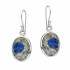 Kolczyki z granitem z wrostkami azurytu w srebrnej oprawie 925
