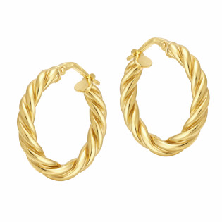 Kolczyki VIRAL koła dmuchane 18 mm skręcane srebro 925 koloru złotego