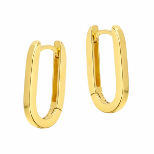 Kolczyki kółka owal 19 mm ze srebra 925 koloru złotego