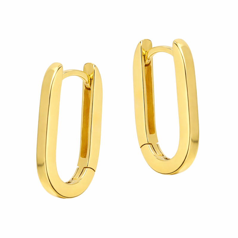 Kolczyki kółka owal 19 mm ze srebra 925 koloru złotego