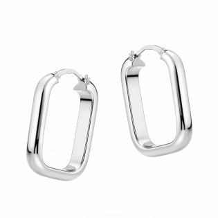 Kolczyki koła prostokątna rurka ze srebra 925