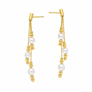 Kolczyki wiszące z perełką jubilerską ze srebra 925