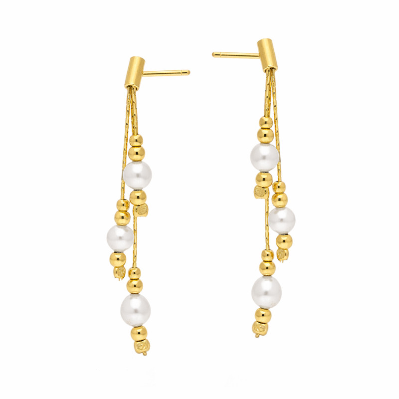 Kolczyki wiszące z perełką jubilerską ze srebra 925