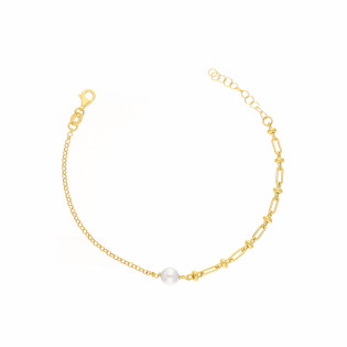 Bransoletka z perłą jubilerską ze srebra 925 koloru złotego