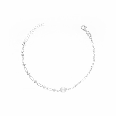 Bransoletka srebrna próby 925  z perłą jubilerską